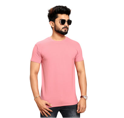 less q branded cotton lycra mens t shirts (light pink)